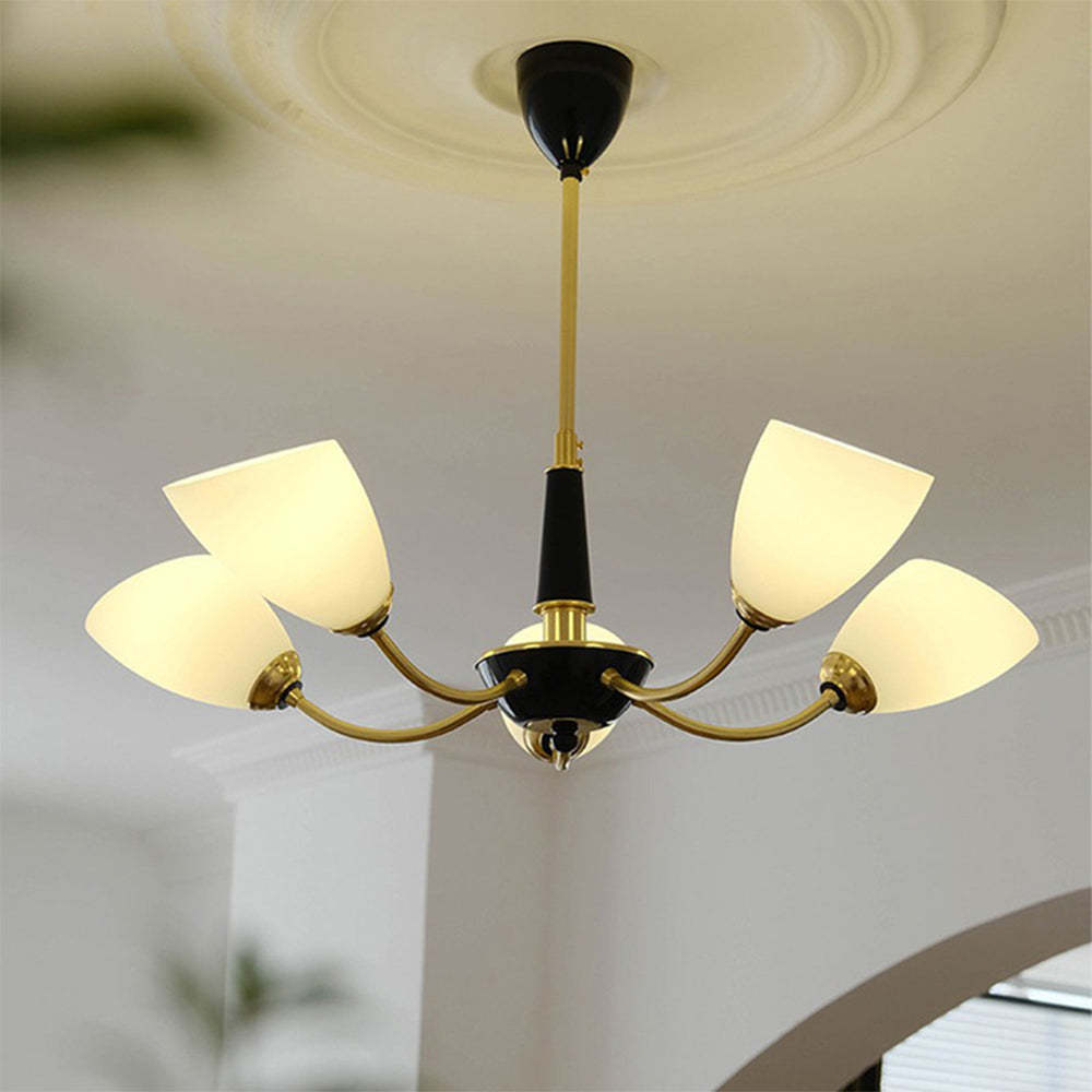 Lily Medieval Simple Chandelier Glass Metal Dining Room
