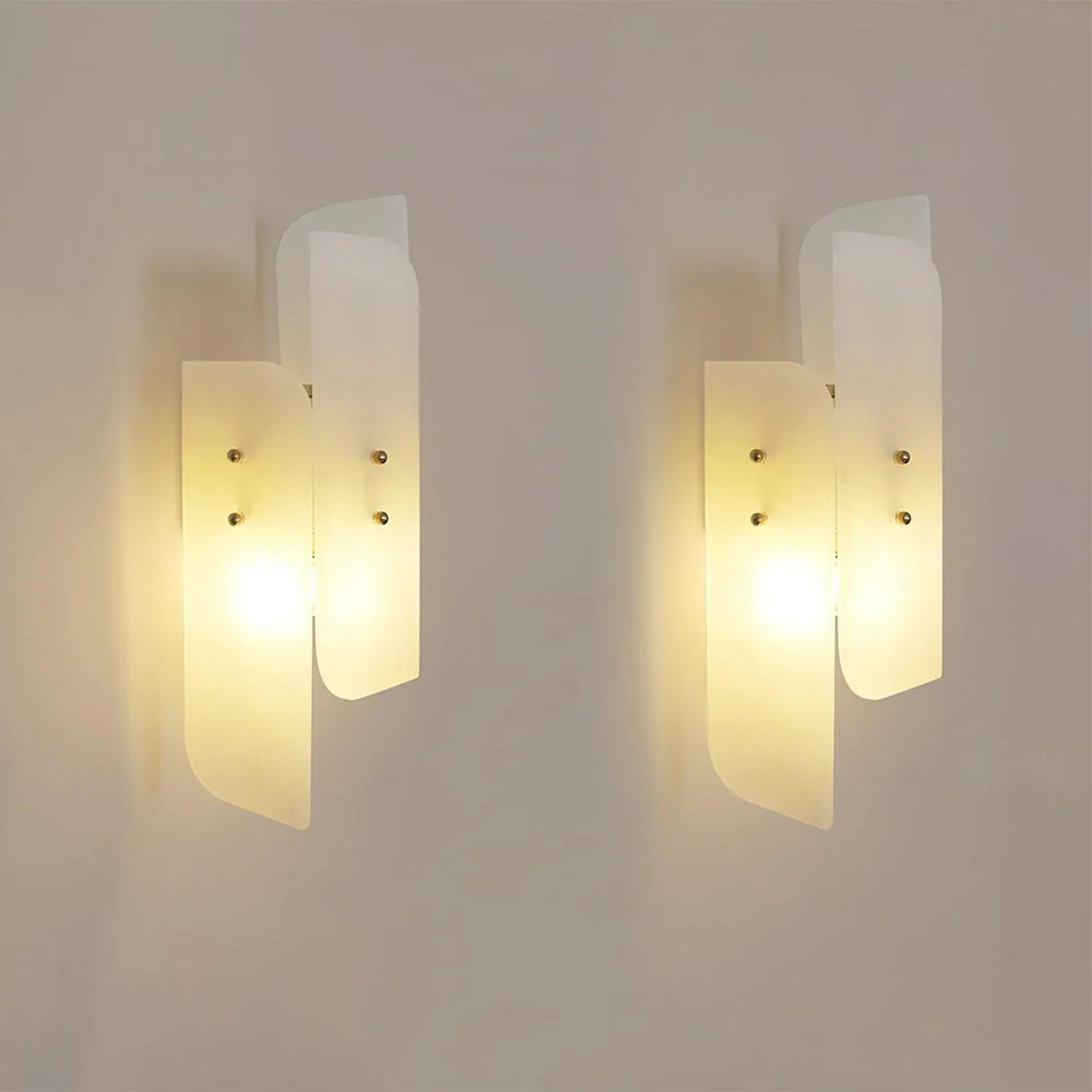 Jade Contemporary Metal Alabaster Wall Light Living Room Bedroom