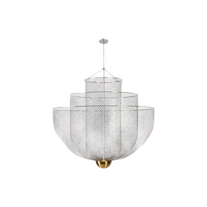 Alessio Unusual Metal Chrome Gold Pendant Light Bedroom Living Room