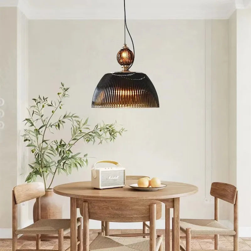 Alessio Glass Pendant Light Over Dining Table