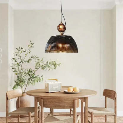 Alessio Glass Pendant Light Over Dining Table