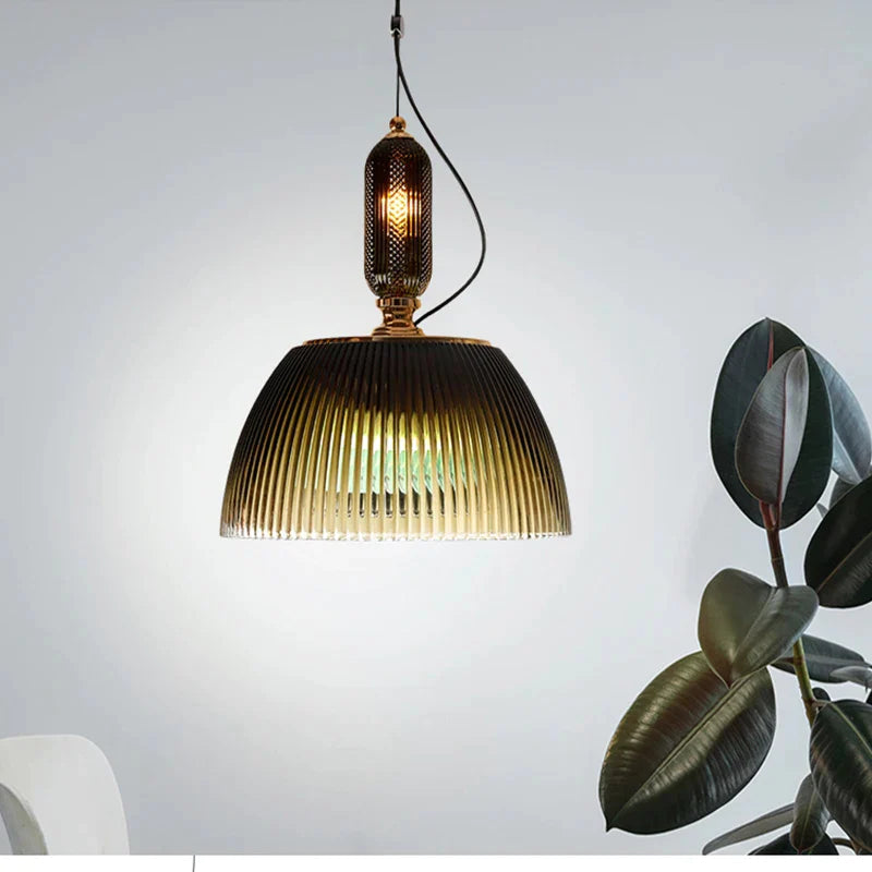 Alessio Retro Pendant Light with Glass Shade