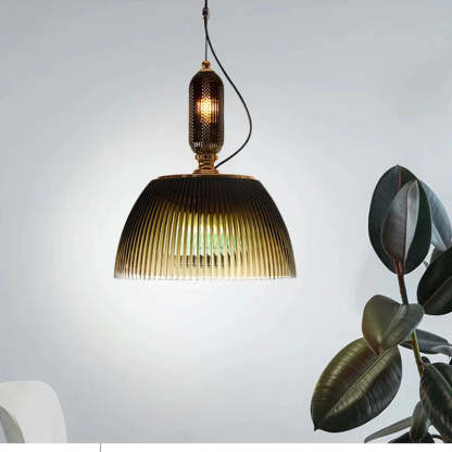 Alessio Retro Pendant Light with Glass Shade