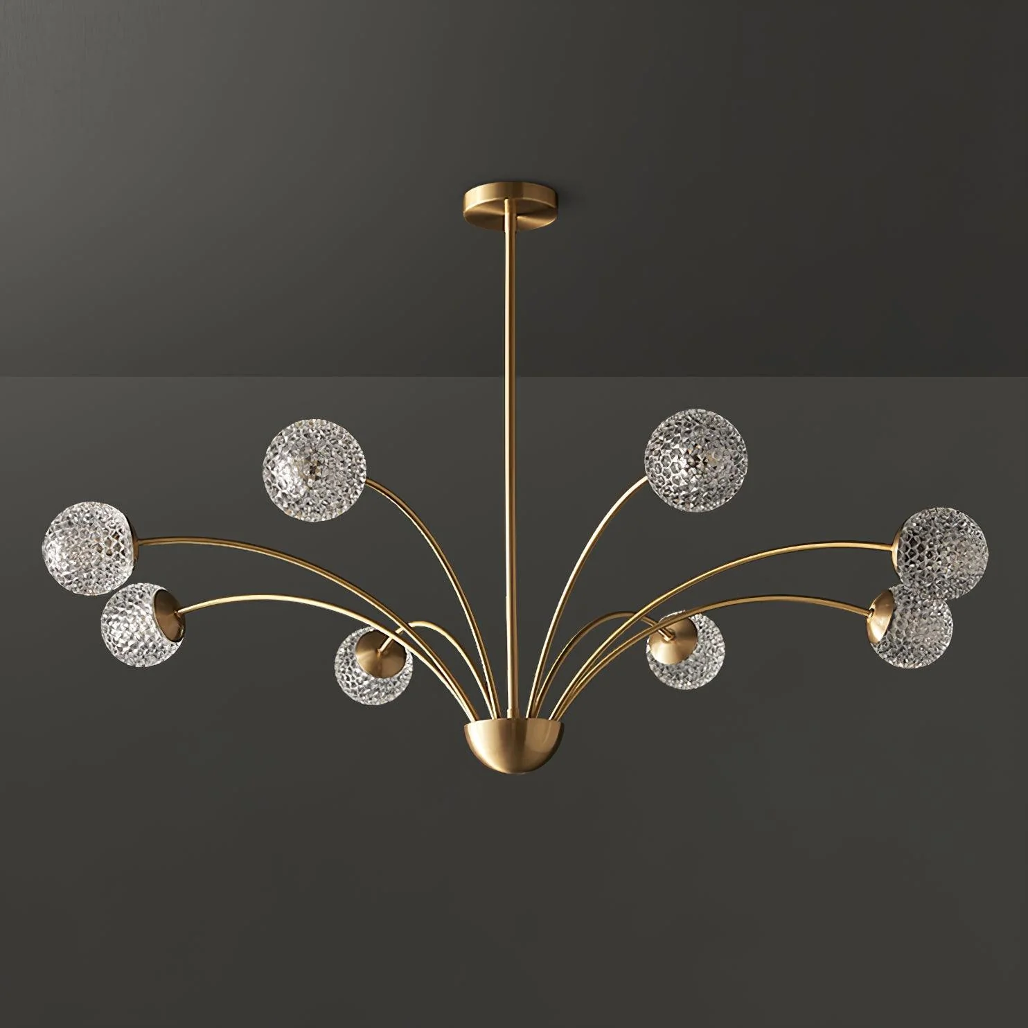 Valentina Classical Brass Glass Chandelier Living Room Dining Room