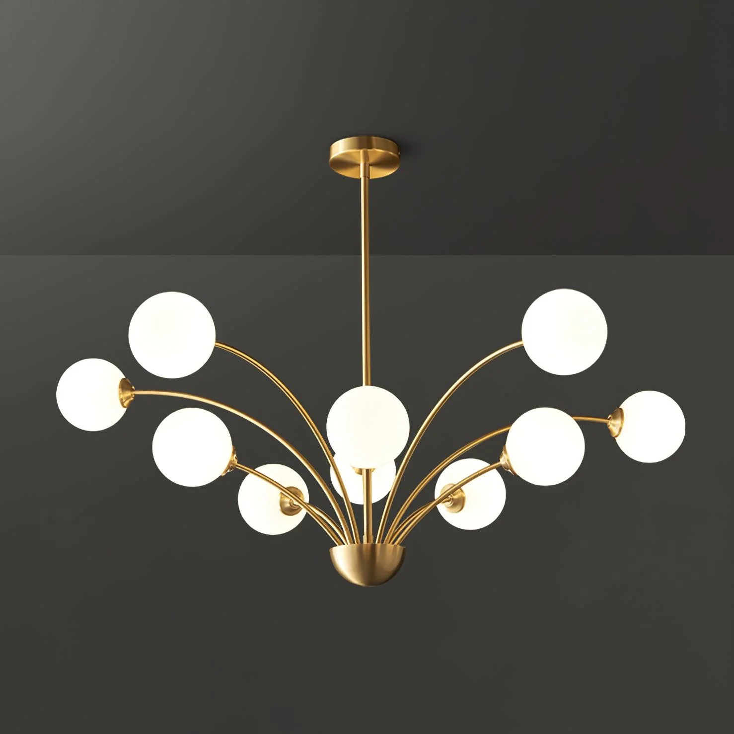 Valentina Classical Brass Glass Chandelier Living Room Dining Room