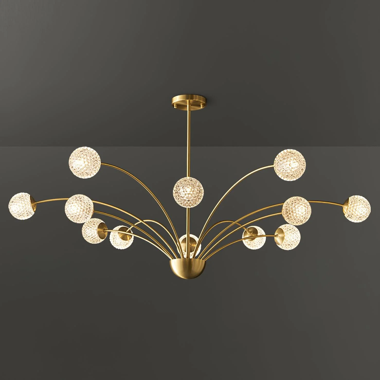 Valentina Classical Brass Glass Chandelier Living Room Dining Room