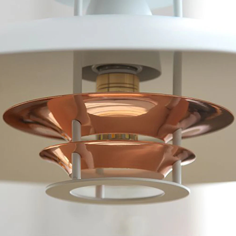 Cairns Pendant Light - Copper and White Detail