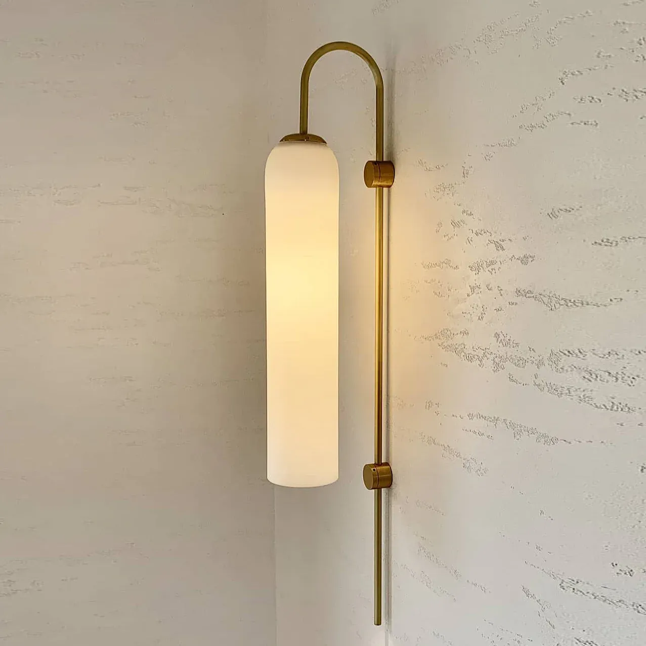 Hailie Minimalism Metal Gold Black Glass Wall Lamp Bedroom Living Room