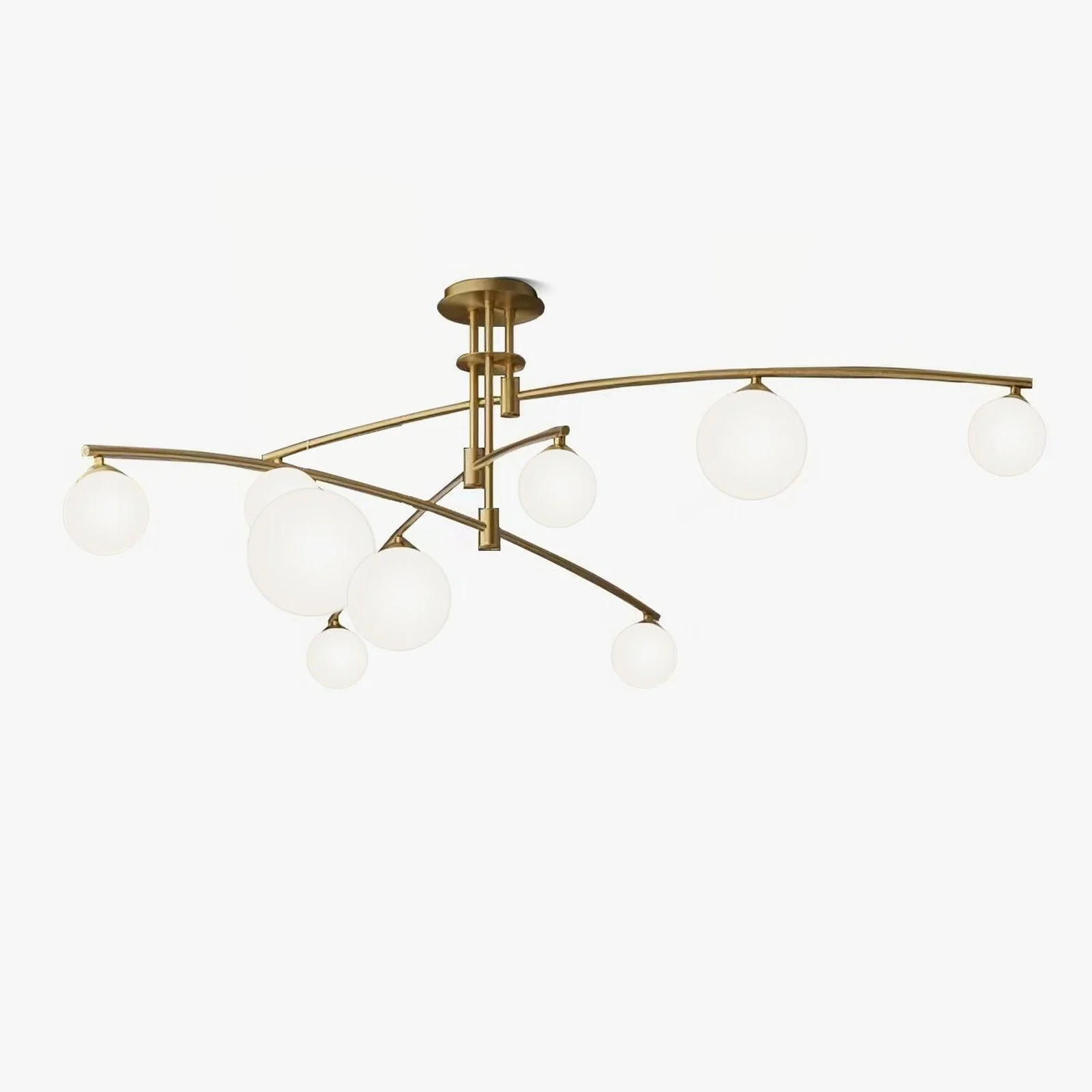 Valentina Modern Long Arm Metal Glass Chandelier Dining Room Living Room