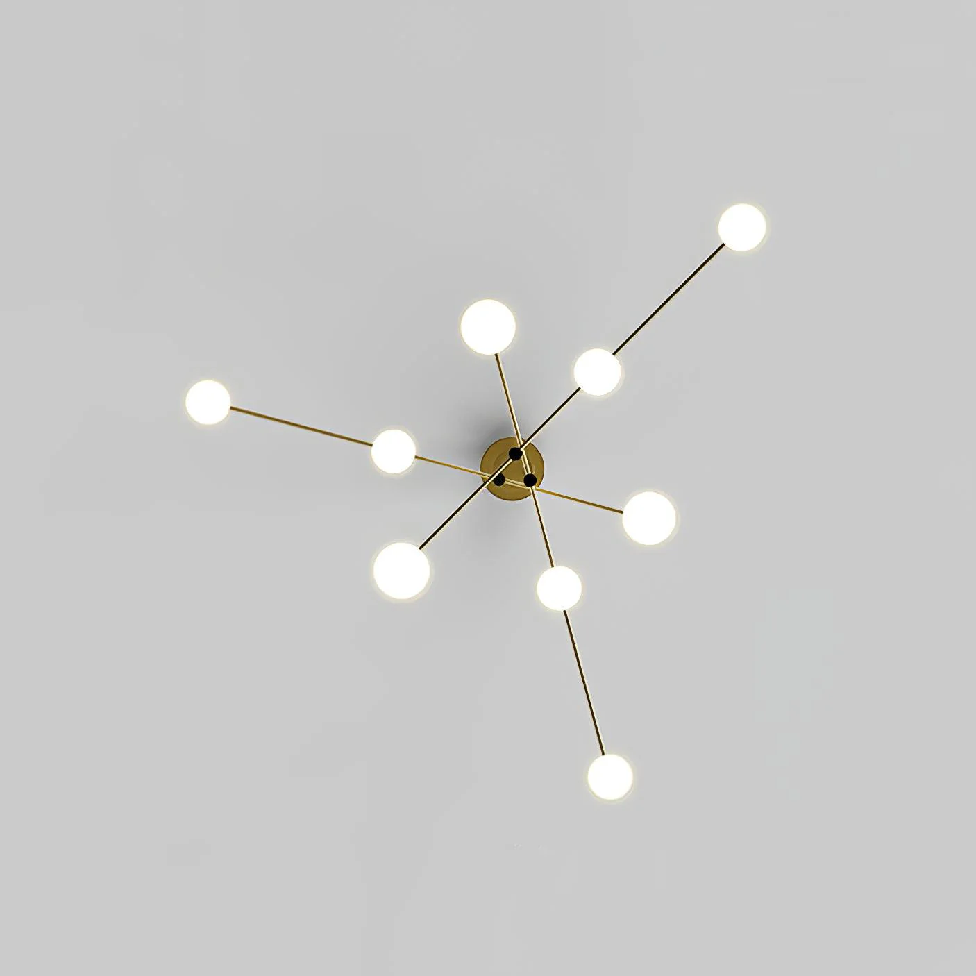 Valentina Modern Long Arm Metal Glass Chandelier Dining Room Living Room