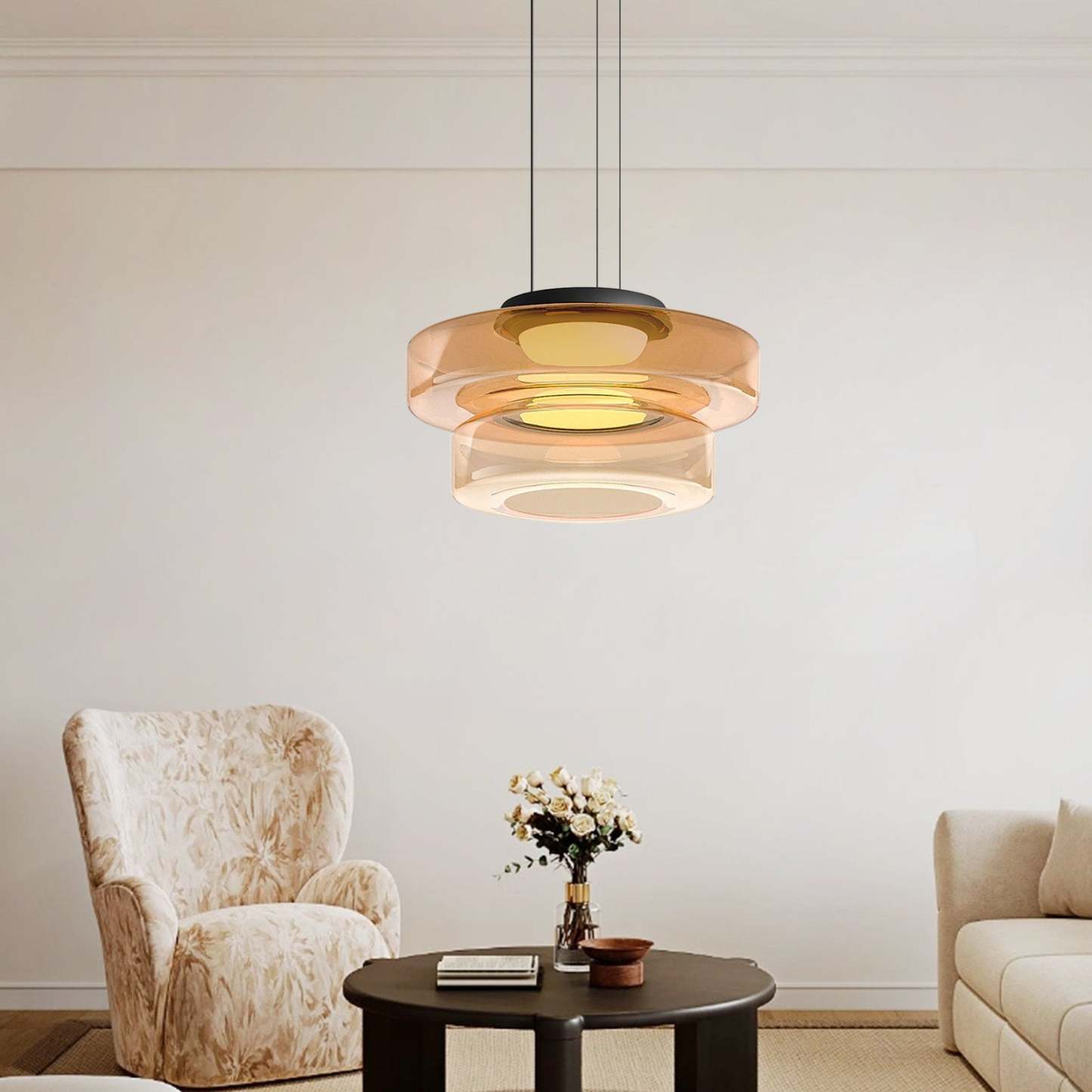 Hailie Modern Kitchen Island Glass Pendant Light