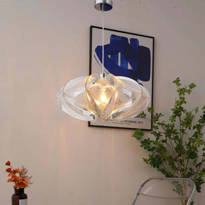 Grace Modern LED Pendant Light White Metal Acrylic Living Room