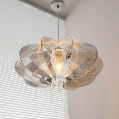 Grace Modern LED Pendant Light White Metal Acrylic Living Room