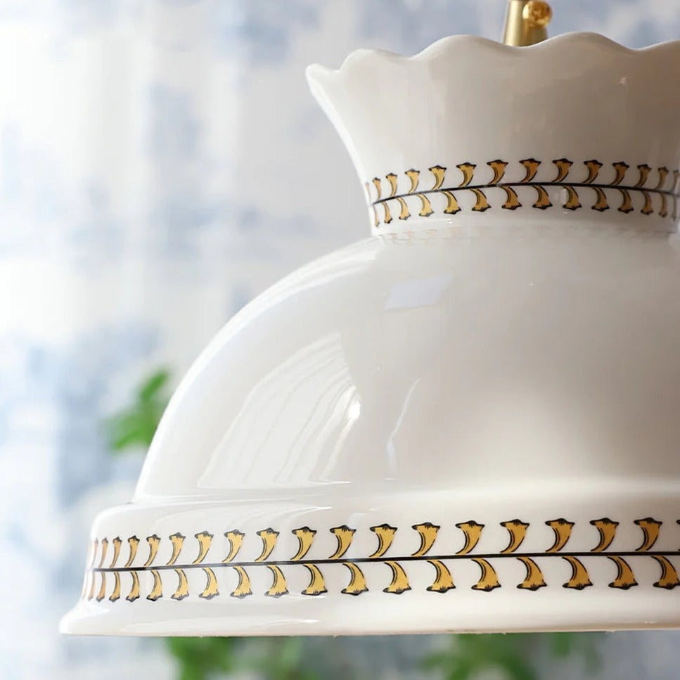 Hailie Modern Hat-Shaped LED Pendant Light Ceramic Bedroom