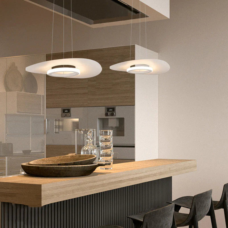 Modern Carins LED pendant lights in contemporary kitchen setting
