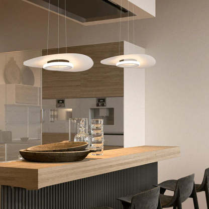 Modern Carins LED pendant lights in contemporary kitchen setting