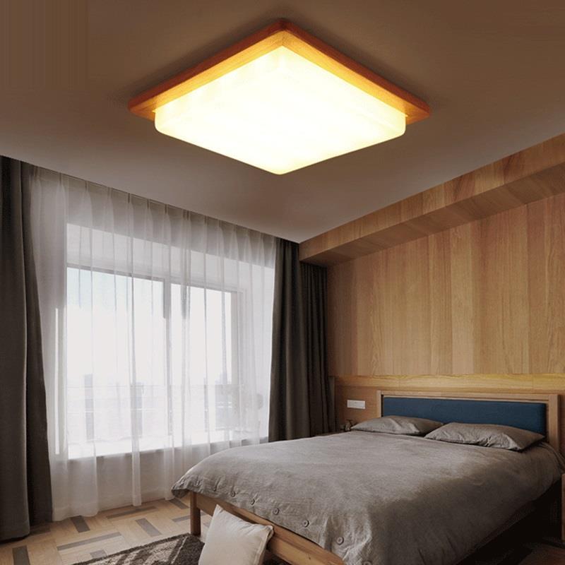 Ozawa Modern Simple Flush Mount Ceiling Light Wood Acrylic Dining Room