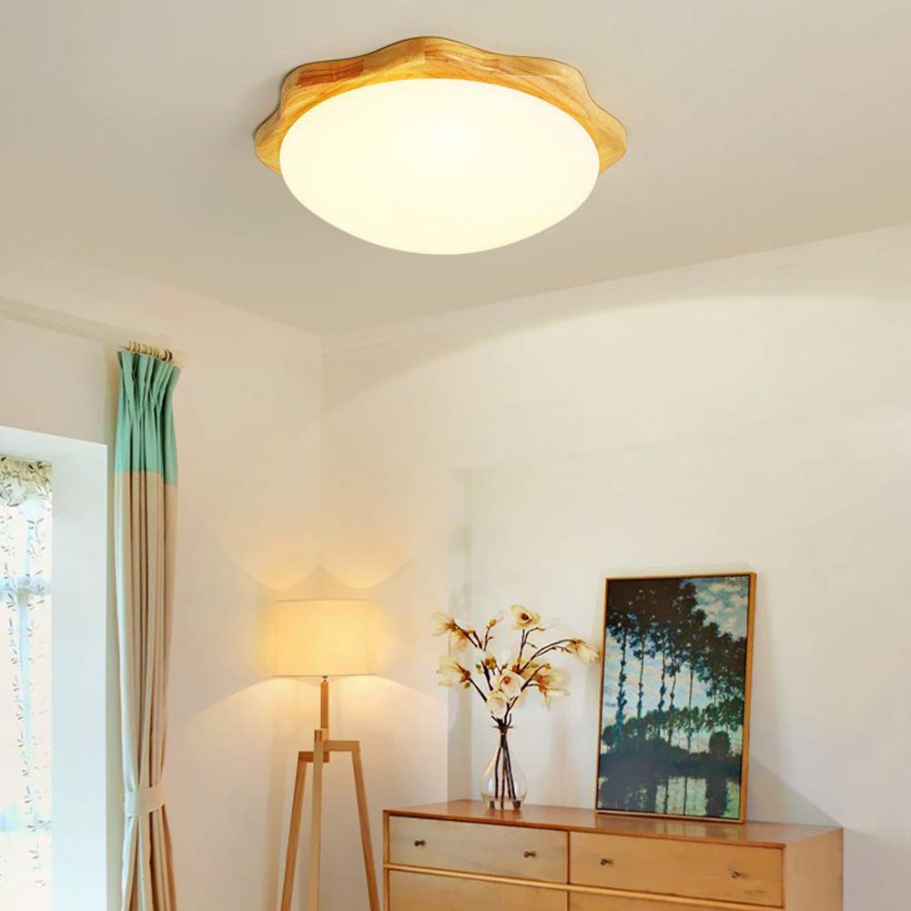 Ozawa Modern Simple Flush Mount Ceiling Light Wood Acrylic Dining Room