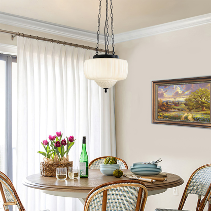 Hailie Modern Minimalist Metal Glass Pendant Light Dining Room