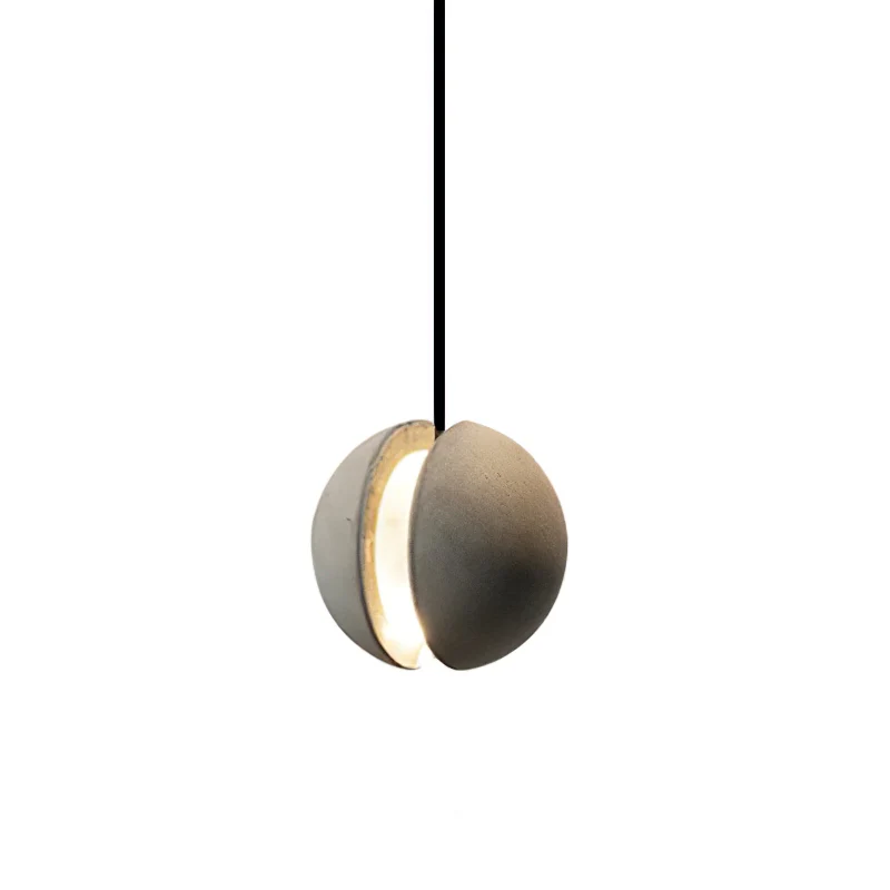 Hailie Minimalism Round Concrete Acrylic Pendant Light Living Room