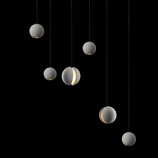 Hailie Minimalism Round Concrete Acrylic Pendant Light Living Room