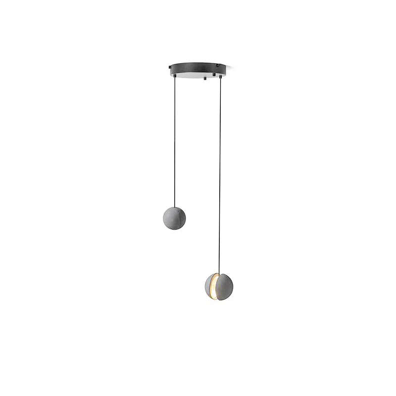 Hailie Minimalism Round Concrete Acrylic Pendant Light Living Room