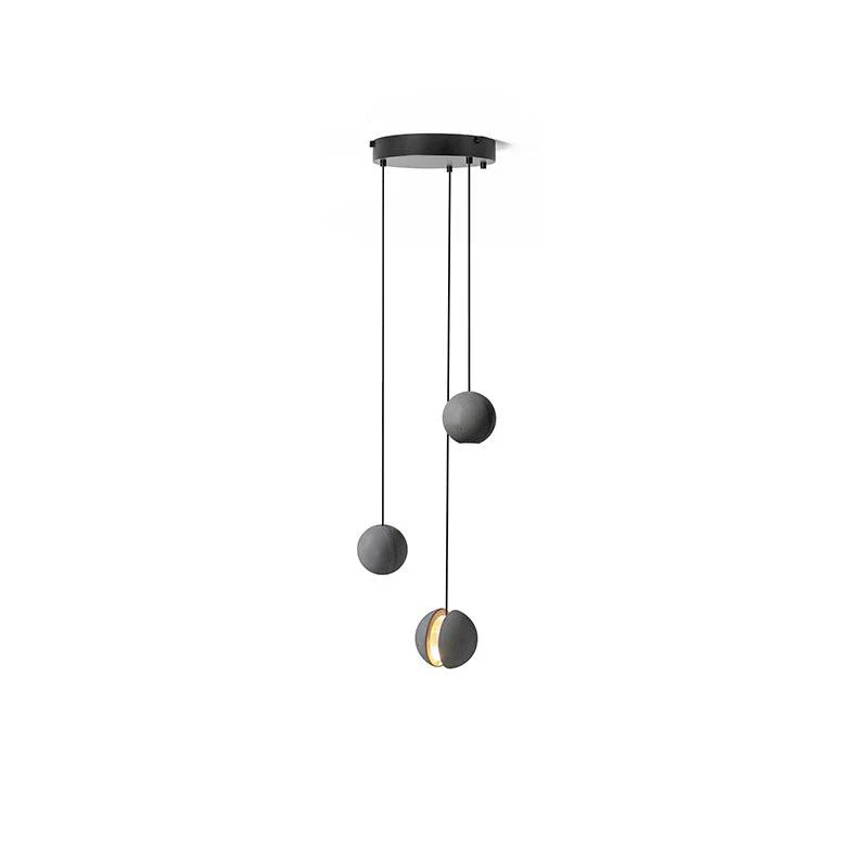 Hailie Minimalism Round Concrete Acrylic Pendant Light Living Room