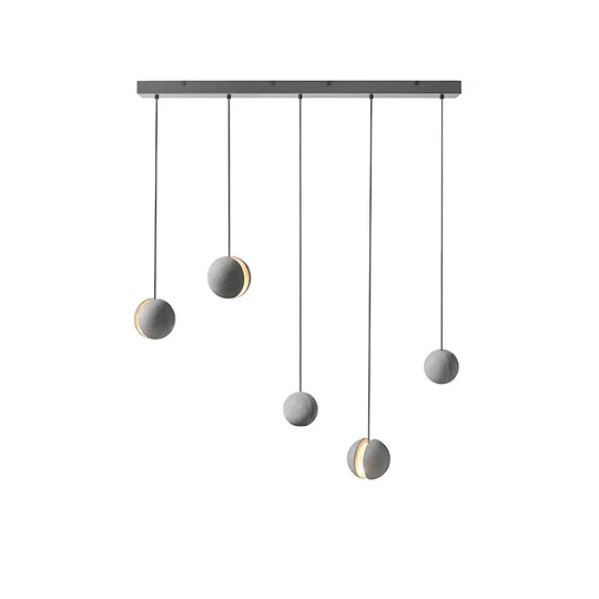 Hailie Minimalism Round Concrete Acrylic Pendant Light Living Room