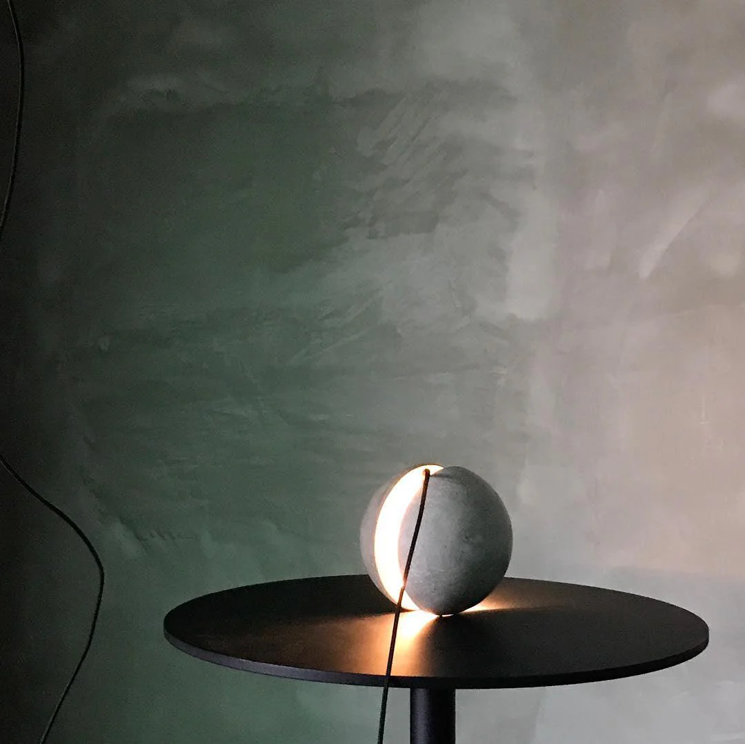 Hailie Artistic Round Concrete Acrylic Pendant Light Living Room