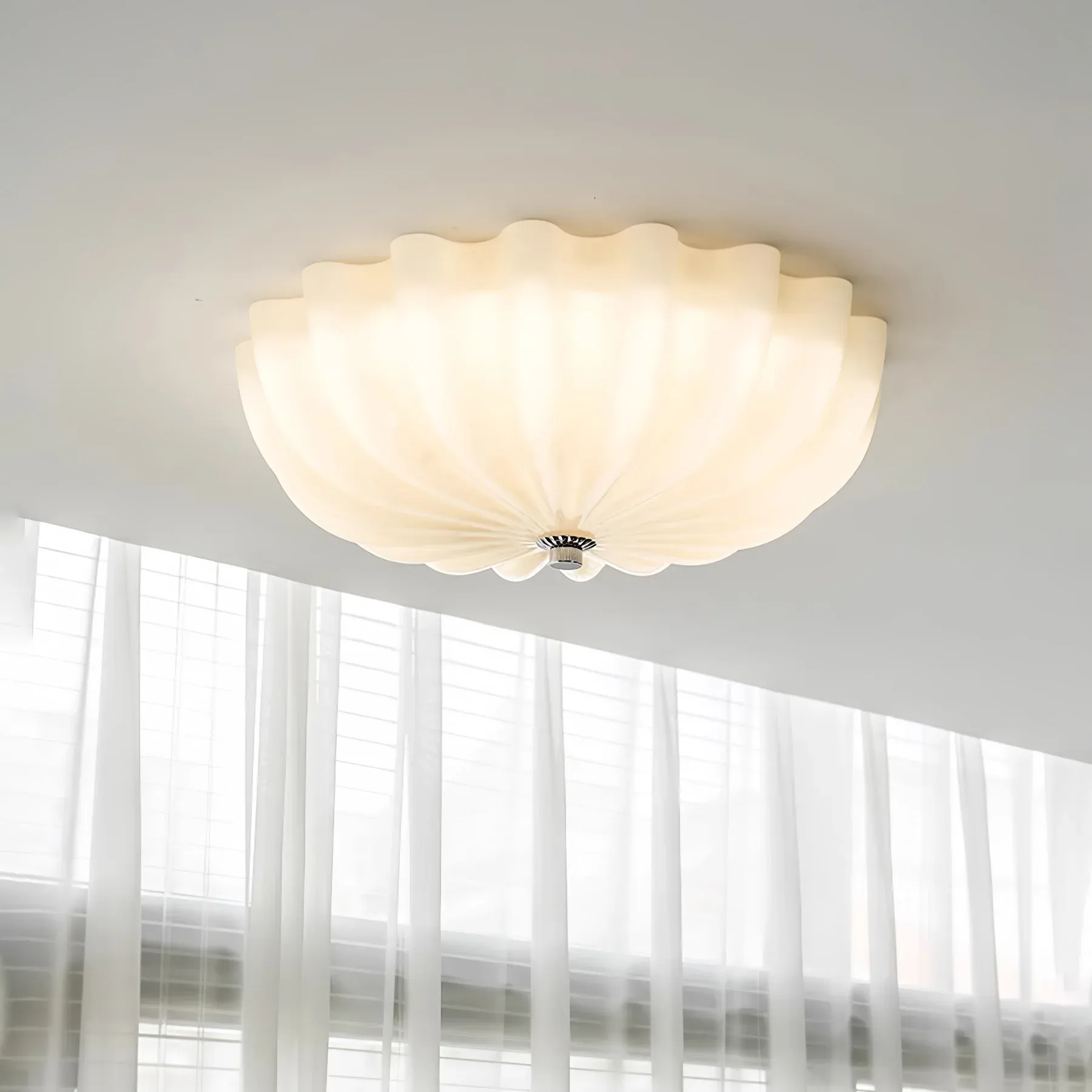 Quinn Modern Round Glass Ceiling Light Shades Bedroom Living Room