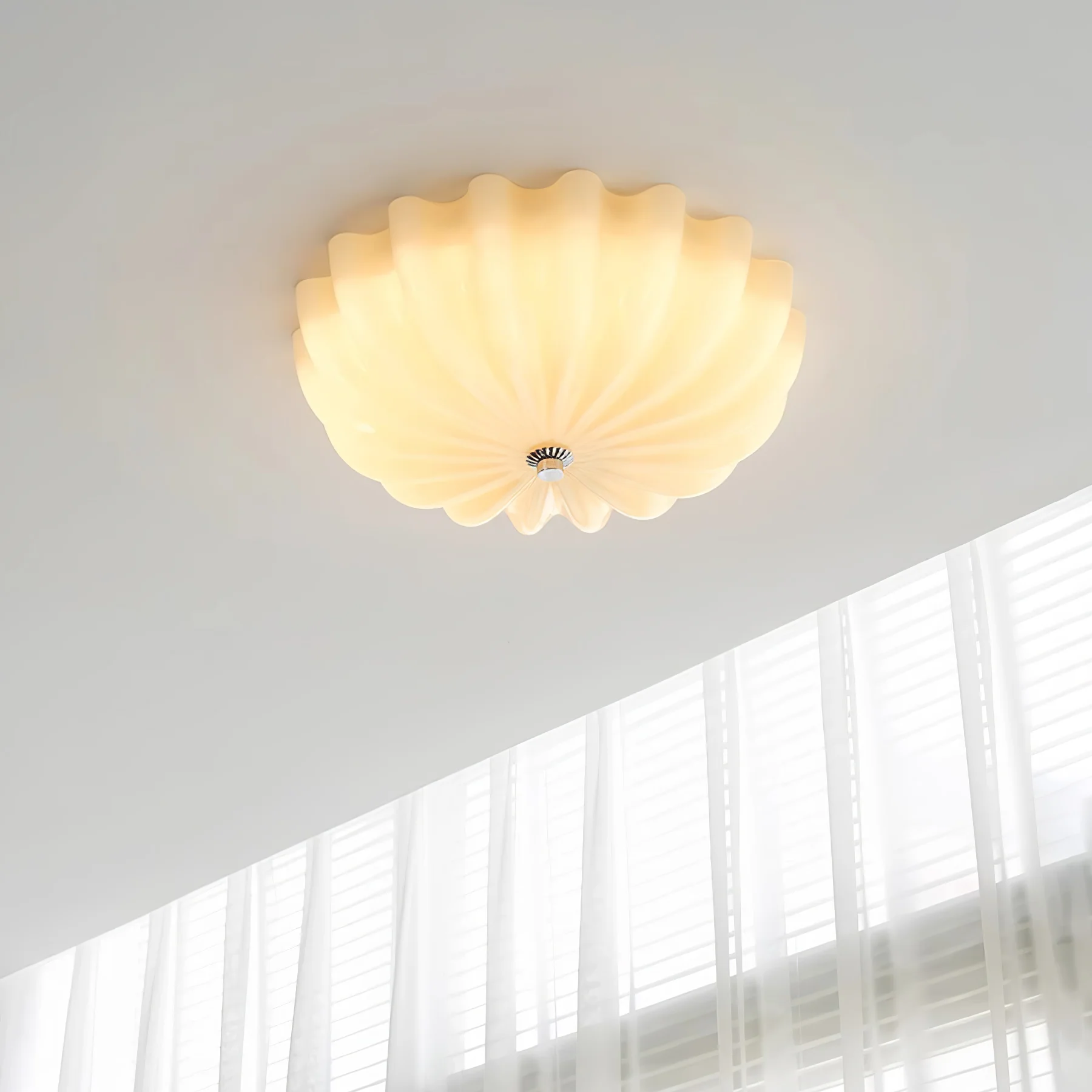 Quinn Modern Round Glass Ceiling Light Shades Bedroom Living Room
