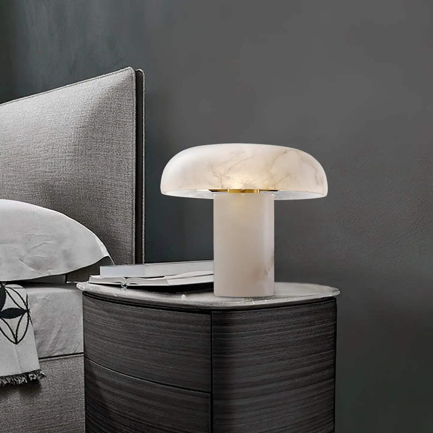 Jade Modern Alabaster Table Lamp Scene Living Room Bedroom
