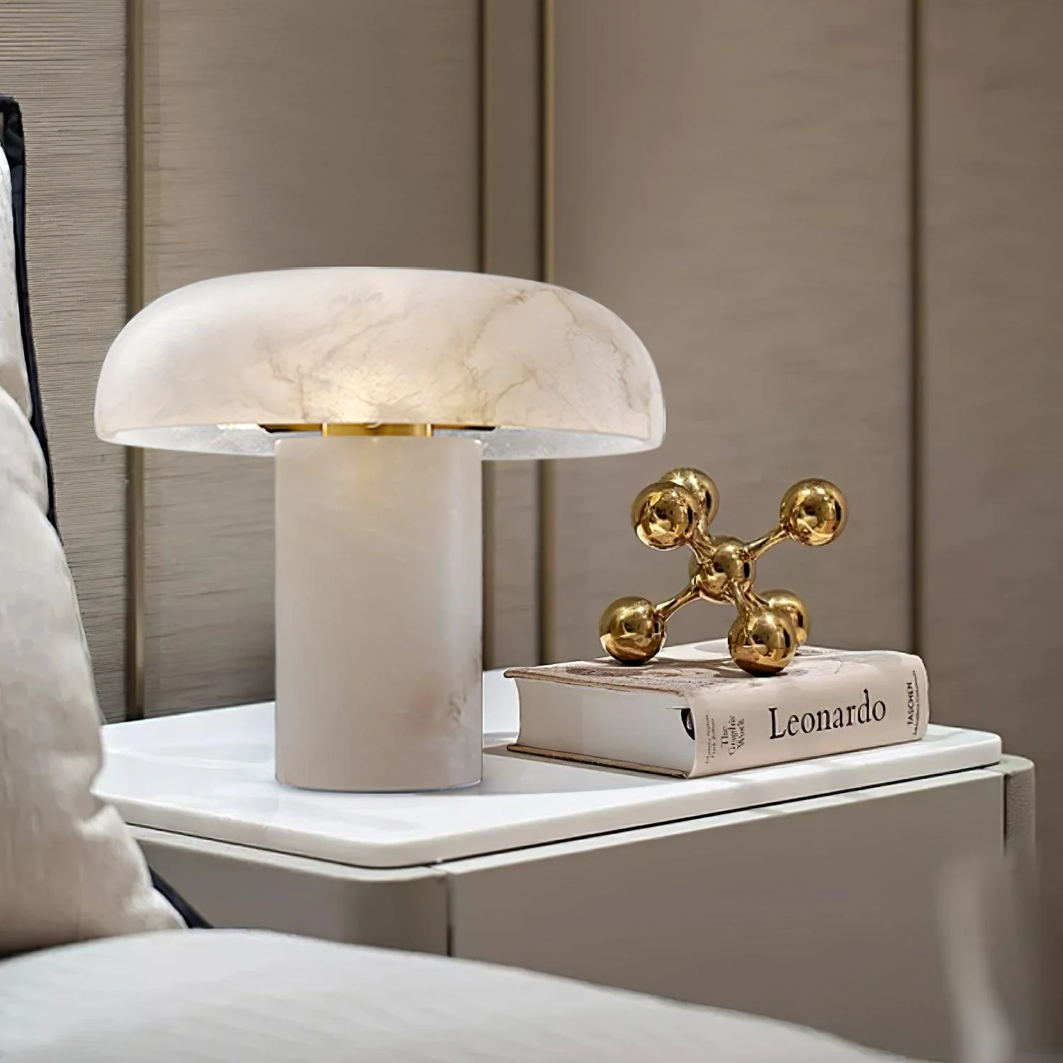 Jade Modern Alabaster Table Lamp Scene Living Room Bedroom