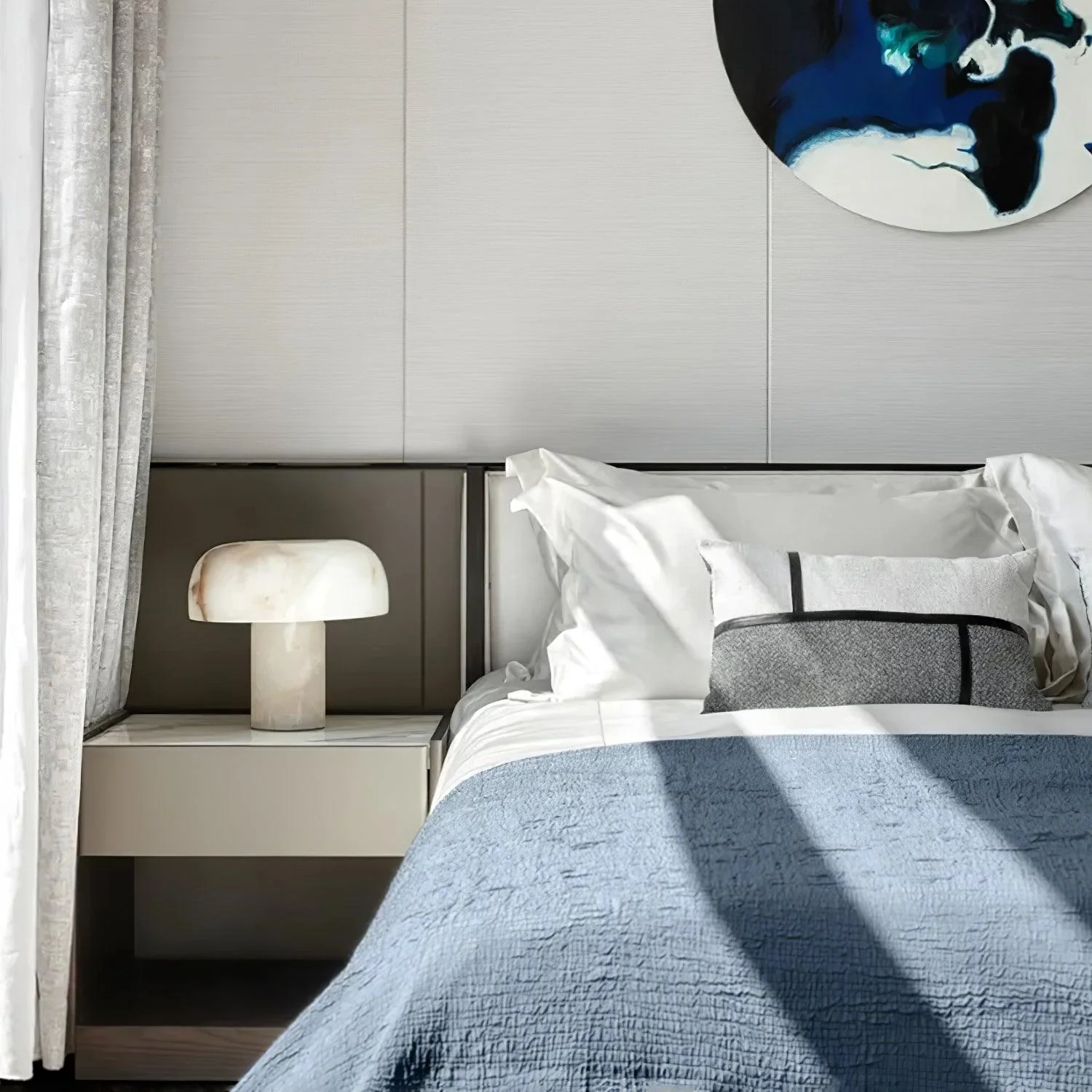 Jade Modern Alabaster Table Lamp Scene Living Room Bedroom