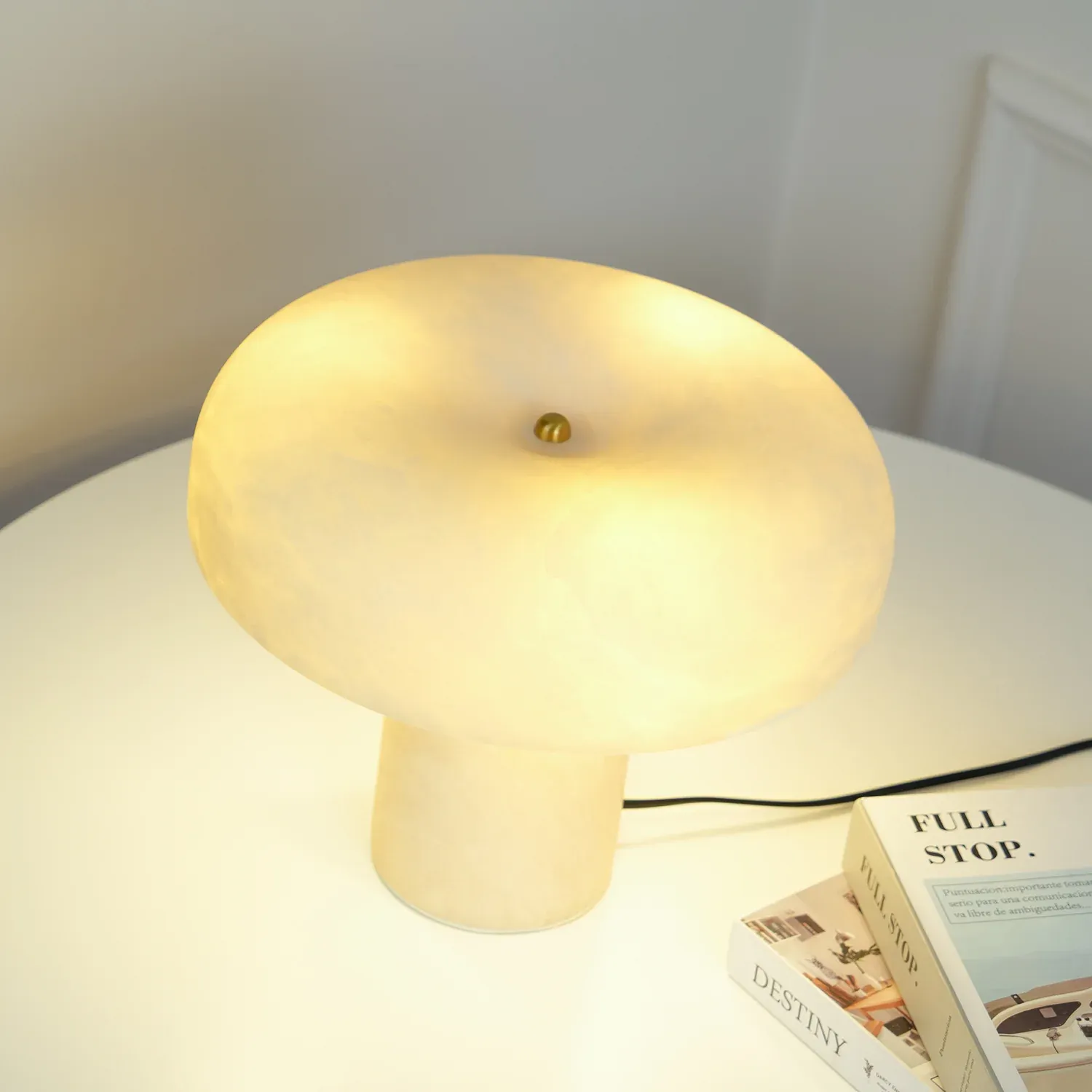 Jade Modern Alabaster Table Lamp Scene Living Room Bedroom