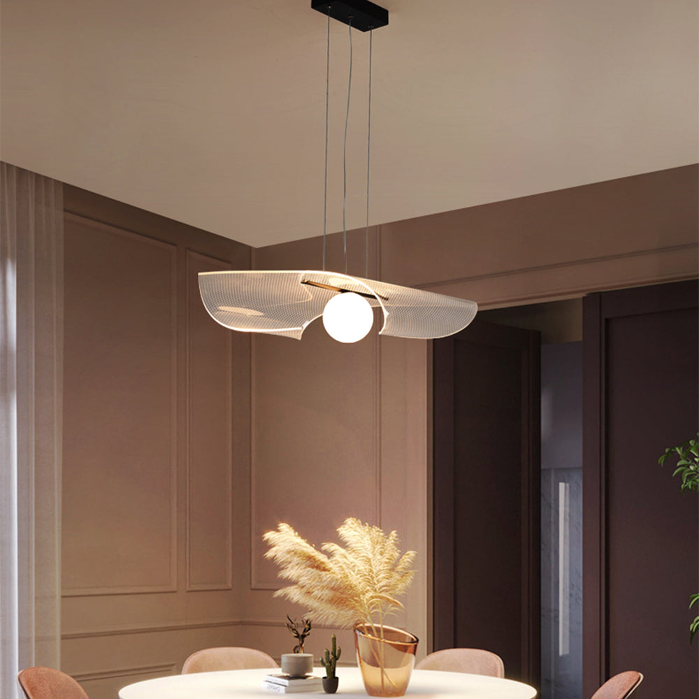 Cairns Minimalism LED Pendant Light Clear Acrylic Metal Living Room
