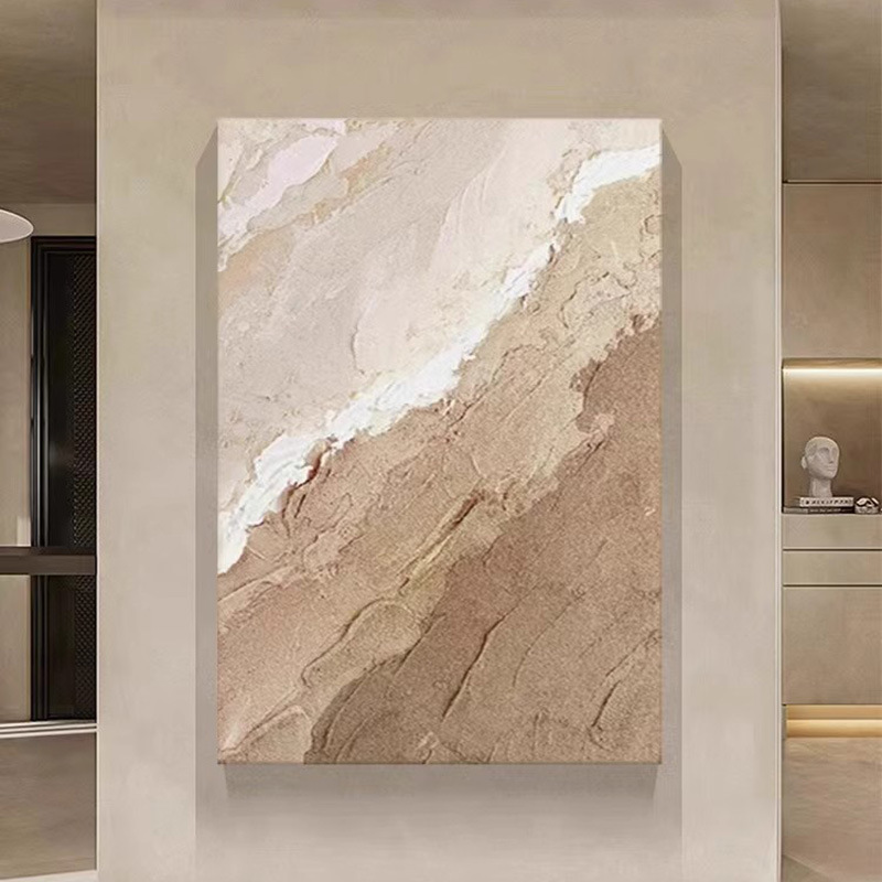 WABI-SABI Brown Beige Wilderness Oil Painting Canvas Wall Art Living Room