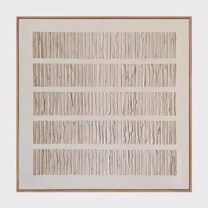 WABI-SABI Modern Warm Beige 3D Oil Painting Canvas Wall Art Living Room
