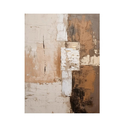 WABI-SABI Brown Earth Color Oil Painting Canvas Wall Art Style D Entrance Living Room