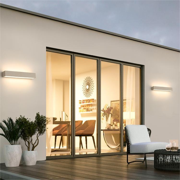 Edge LED Outdoor Wall Lamp, Black & White, 9.5"/15"