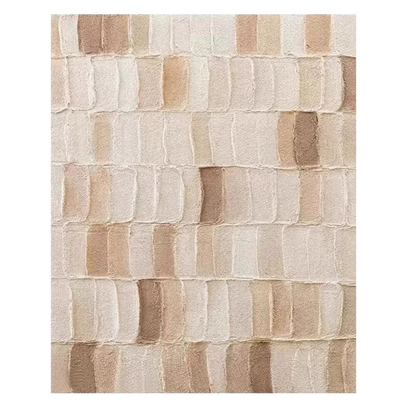WABI-SABI Brown White Texture 3D Oil Painting Canvas Wall Art Living Room