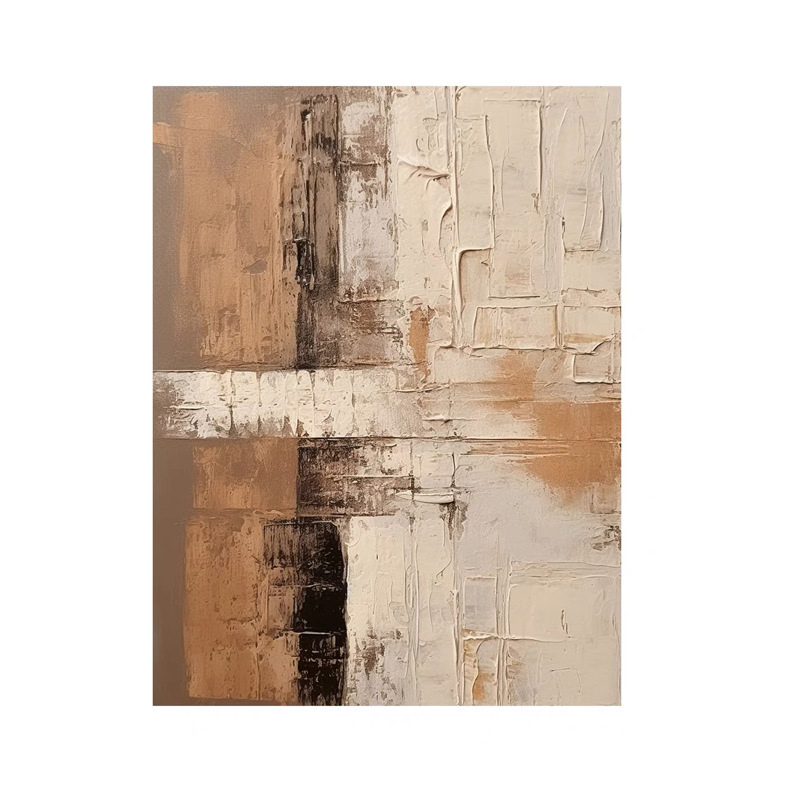 WABI-SABI Brown Earth Color Oil Painting Canvas Wall Art Entrance Living Room