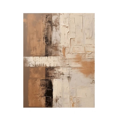 WABI-SABI Brown Earth Color Oil Painting Canvas Wall Art Entrance Living Room