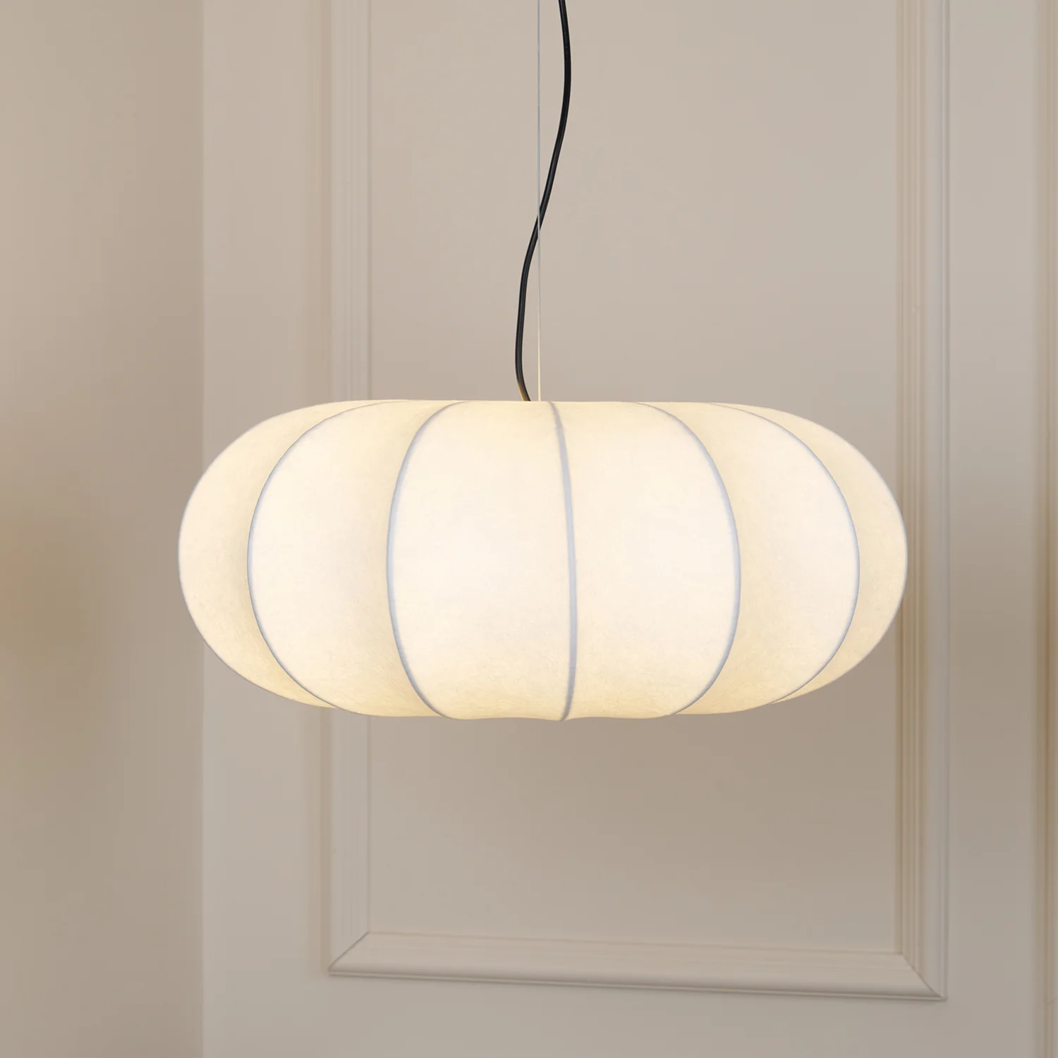 Ozawa Vintage Oblate Silk Metal Pendant Light Living Room Dining Room