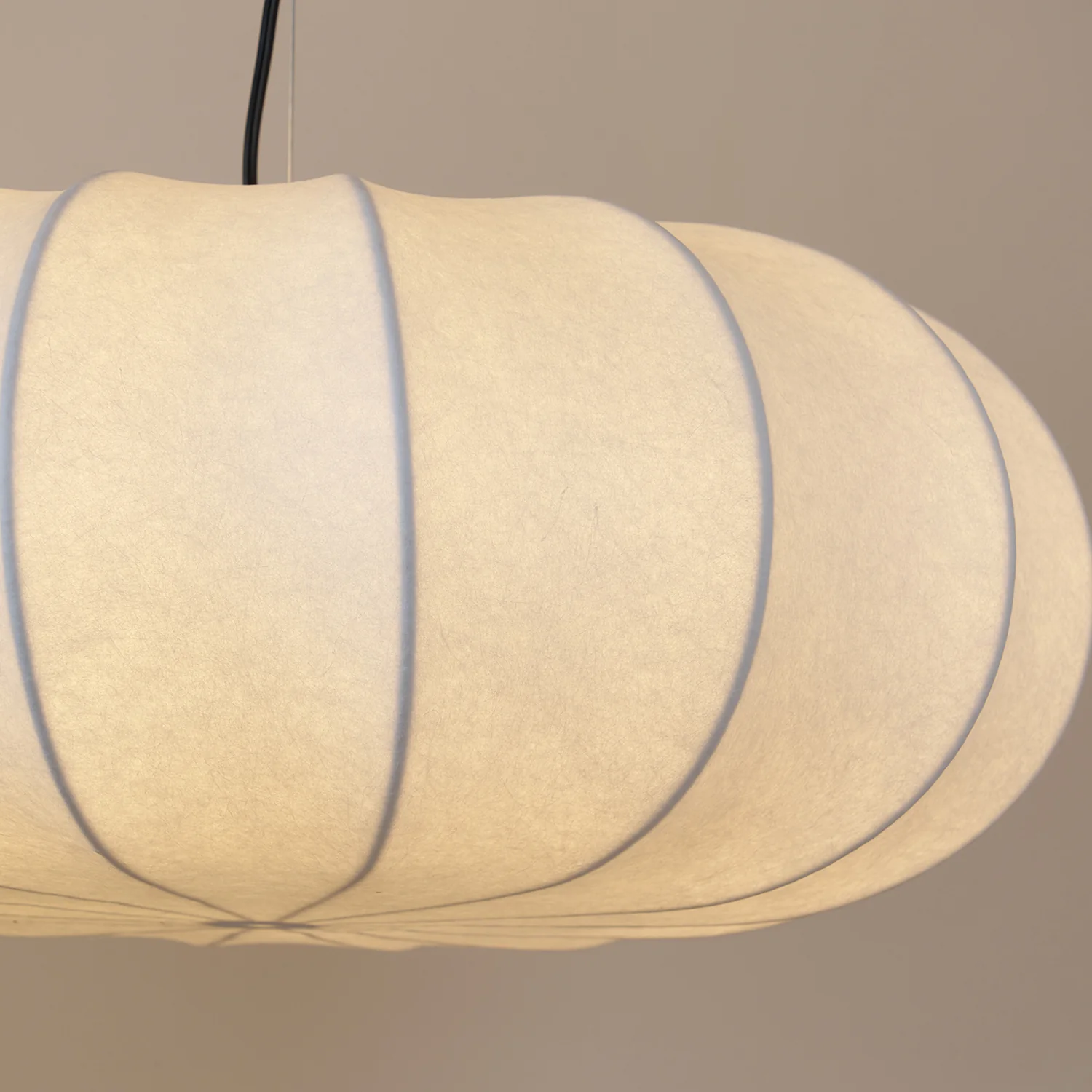 Ozawa Vintage Oblate Silk Metal Pendant Light Living Room Dining Room