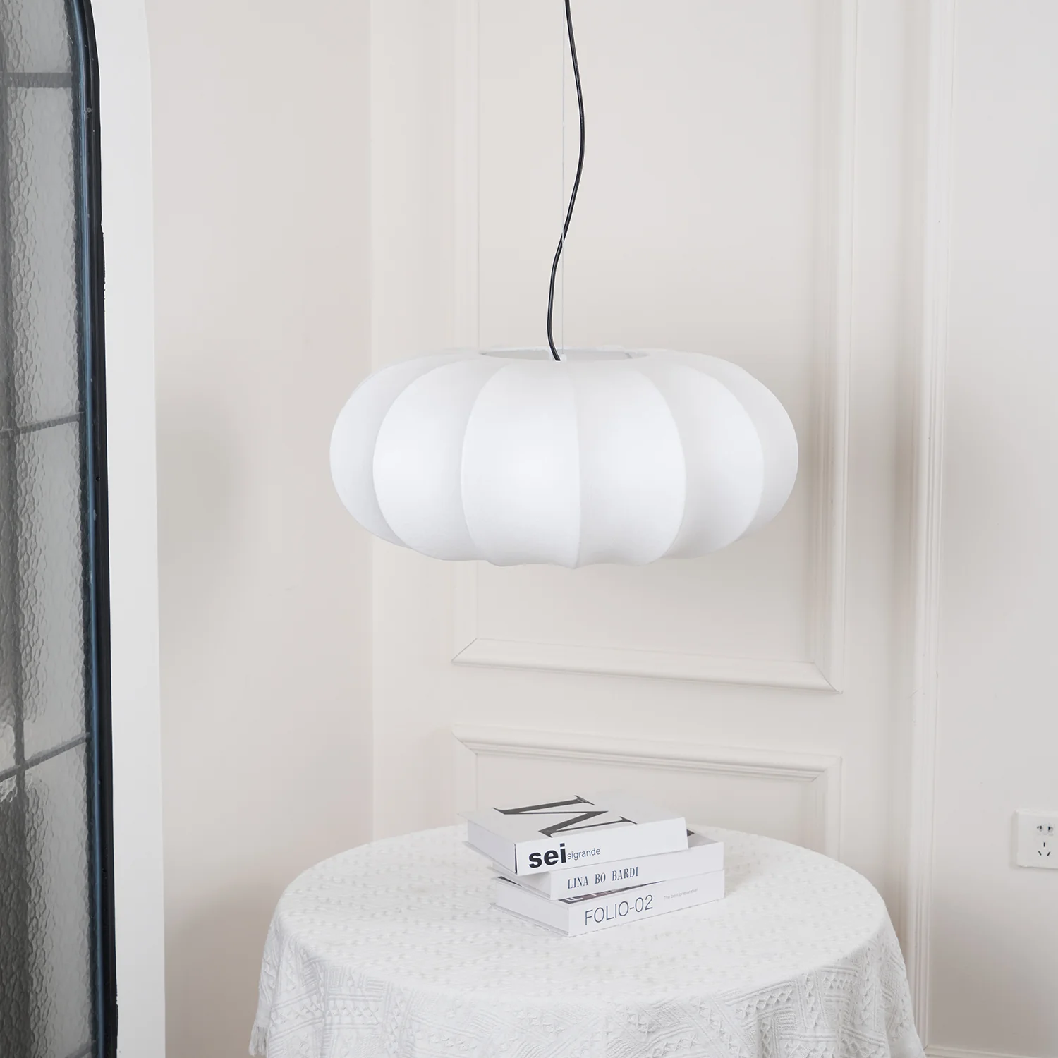 Ozawa Vintage Oblate Silk Metal Pendant Light Living Room Dining Room