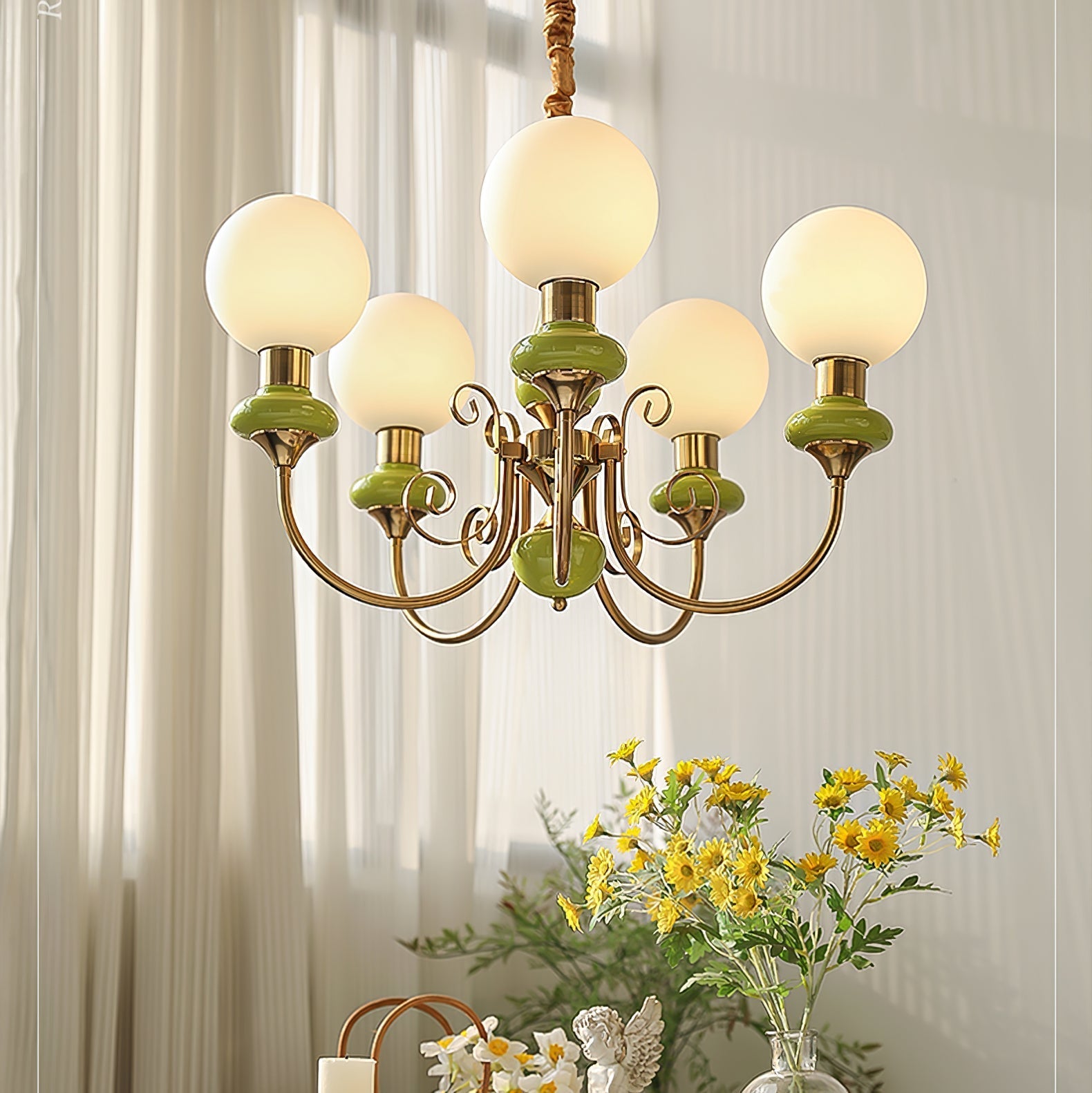 Valentina Modern Creative Chandelier Glass Metal Dining Room Living Room