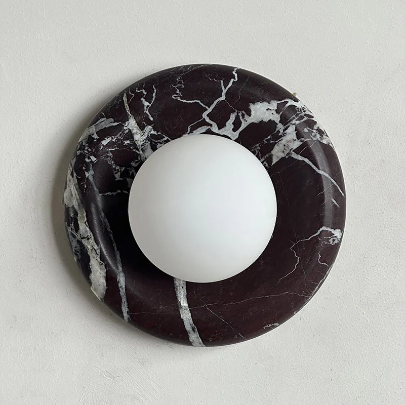 Elif Modern Round Marble Wall Light Shades Bedroom Living Room