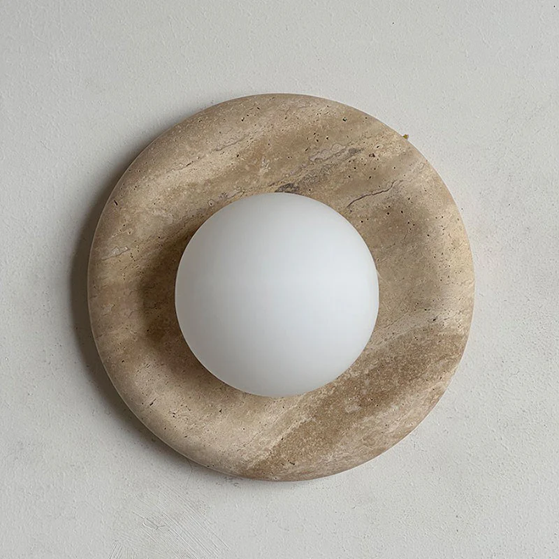 Elif Modern Round Marble Wall Light Shades Bedroom Living Room