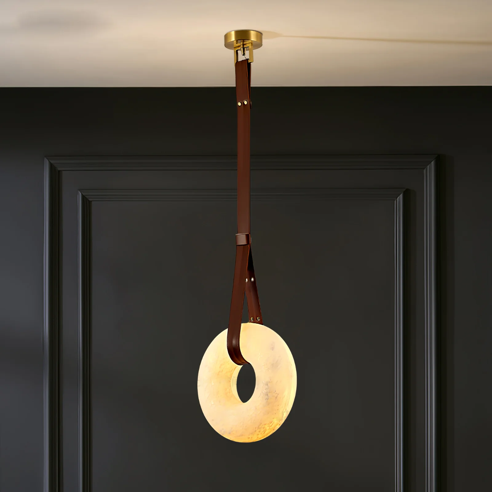 Hailie Vintage Unusual Resin Leather Pendant Light Living Dining Room